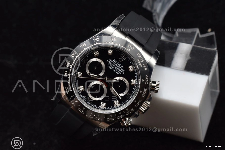 on Edition 116519 Daytona Contemporary Black Dial 768 Best Rubber Oysterflex Strap 1:1 Diamonds SA BTF 0108